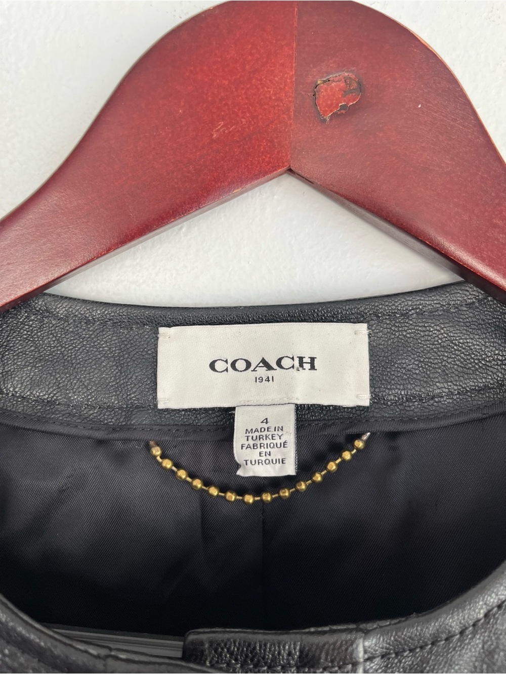 COACH Genuine Leather Black Women's Moto Jacket Applique Yoke, size 4 Turkey - Picture 3 of 9